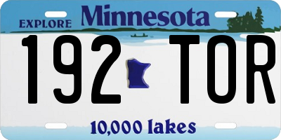 MN license plate 192TOR