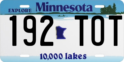MN license plate 192TOT