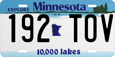 MN license plate 192TOV