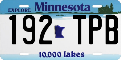 MN license plate 192TPB
