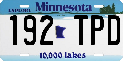 MN license plate 192TPD