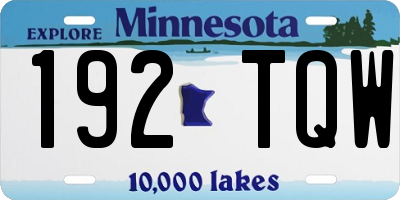 MN license plate 192TQW