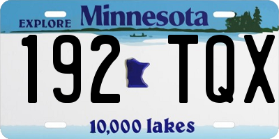 MN license plate 192TQX