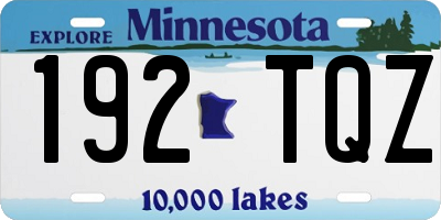 MN license plate 192TQZ