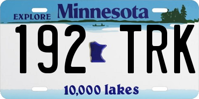 MN license plate 192TRK