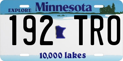 MN license plate 192TRO