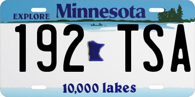 MN license plate 192TSA
