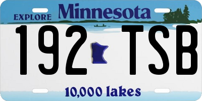 MN license plate 192TSB