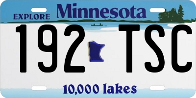 MN license plate 192TSC
