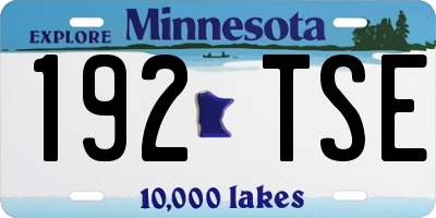 MN license plate 192TSE