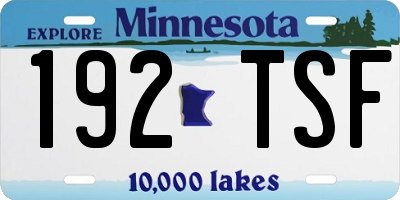 MN license plate 192TSF