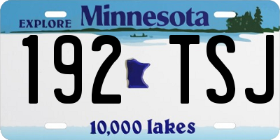 MN license plate 192TSJ