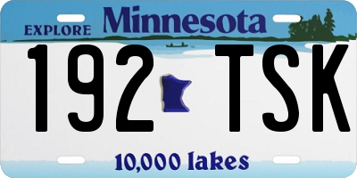 MN license plate 192TSK