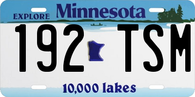 MN license plate 192TSM