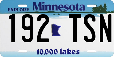 MN license plate 192TSN