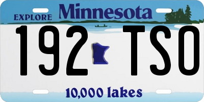 MN license plate 192TSO