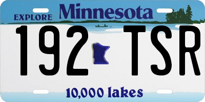 MN license plate 192TSR