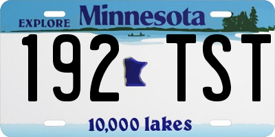 MN license plate 192TST