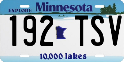 MN license plate 192TSV