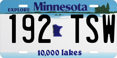 MN license plate 192TSW