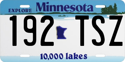 MN license plate 192TSZ