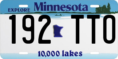 MN license plate 192TTO