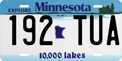 MN license plate 192TUA