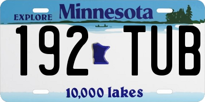 MN license plate 192TUB