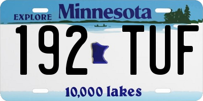MN license plate 192TUF