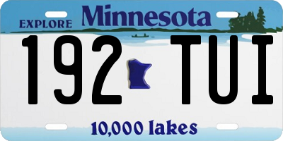 MN license plate 192TUI