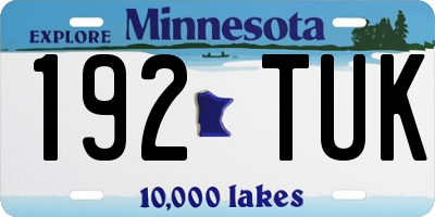 MN license plate 192TUK