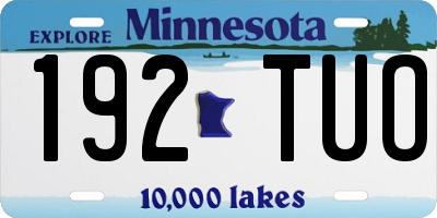 MN license plate 192TUO