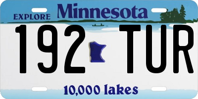 MN license plate 192TUR