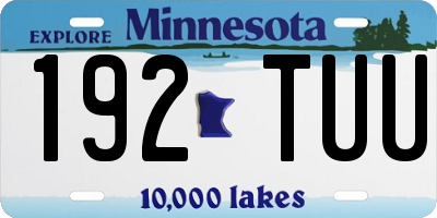 MN license plate 192TUU