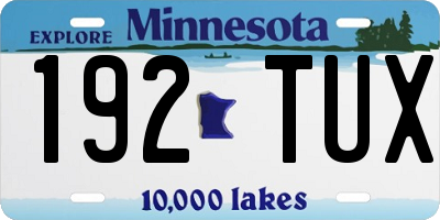 MN license plate 192TUX