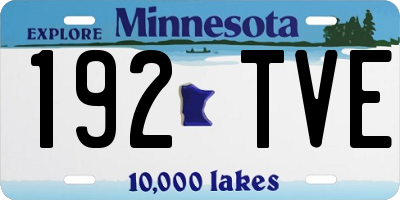 MN license plate 192TVE