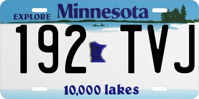 MN license plate 192TVJ