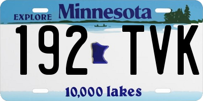 MN license plate 192TVK