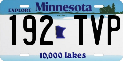 MN license plate 192TVP
