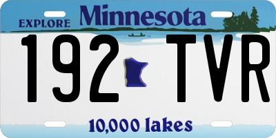 MN license plate 192TVR