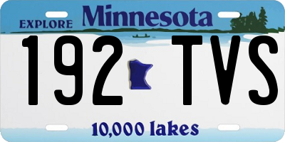 MN license plate 192TVS