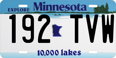 MN license plate 192TVW