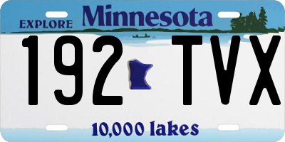 MN license plate 192TVX