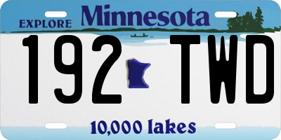 MN license plate 192TWD