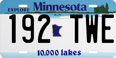 MN license plate 192TWE