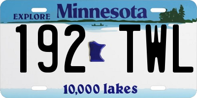 MN license plate 192TWL