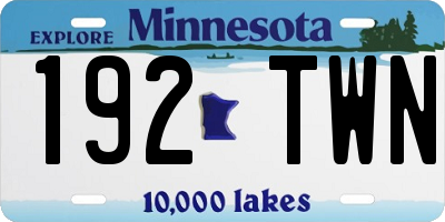 MN license plate 192TWN