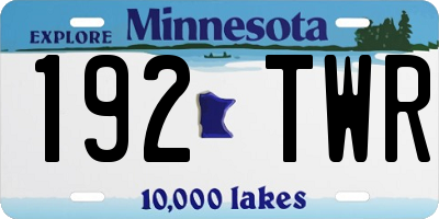 MN license plate 192TWR