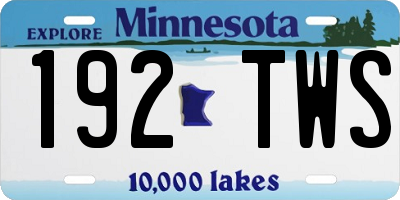 MN license plate 192TWS