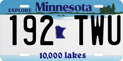 MN license plate 192TWU